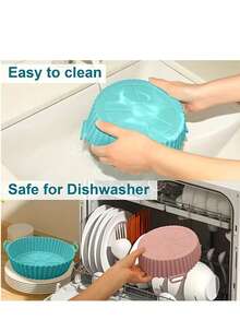 3-5 Quart Silicone Inner Pot, Baking Basket & Baking Tray, Reusable Air Fryer Accessories (1 Set) - Multicolor - View 3