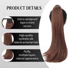 Bộ trang phục mùa hè lấy cảm hứng từ kỳ nghỉ của WaveTrip dành cho nữ, tóc nối kẹp dài 24 inch, kiểu ombre gợn sóng, chịu nhiệt, phù hợp cho phụ nữ và bé gái dự tiệc và sử dụng hàng ngày. - Rỉ Nâu - Xem 3