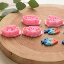 Cute Tropical Fish Clay Cutters Set, Ocean Animal Polymer Clay Molds, DIY Craft Tools For Summer Jewelry Making - Pink - View 7