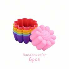 6pcs Silicone Cupcake Liners, Multi-Shape Silicone Baking Cups, Non-Stick Reusable Cupcake Molds For Baking Muffins, Truffles And More - Multicolor - View 8