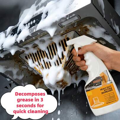 1 Bottle Heavy Duty Degreasing Kitchen Cleaner Spray, Instantly Penetrates Stubborn Grease, Quickly Dissolves Oil And Dirt
