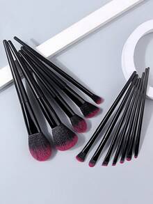 Bộ cọ trang điểm chuyên nghiệp 14 món, bông phấn tam giác hai mặt, bộ cọ trang điểm mặt trọn bộ - màu đen - Xem 7