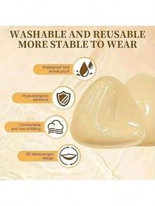 SNOWY Sticky Inserts Bra - Instant Boost Sticky Inserts By SNOWY Reusable Invisible Chest Pad, Soft Comfortable Silicone Chest Pad, Women's Lingerie Accessories For Daily Wear Gift Adhesive Bra Pads Push Up Breast Enhancers Pads, Reusable Padded Ultra Instant Lift Inserts For Sports Bra Swimsuit Halloween Gift - Gầy - Xem 7