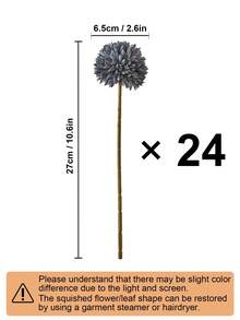 8/16pcs Artificial Chrysanthemum, Dandelion, Hydrangea Flower Bouquet, Suitable As Gifts, Bridal Wedding, Home, Office, Cafe, Party, Dorm Room Decor, School Supplies - Dusty Blue - View 11