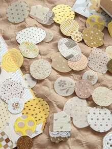 1 Pack 50pcs Creative Polka Dot Asymmetrical Circle Stickers For Scrapbook DIY Collage Decoration Photo Album - Scattered Dots - View 3