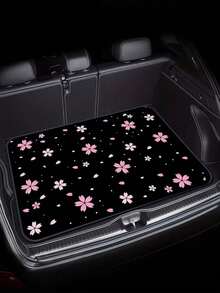 1pc Floral Pattern Car Trunk Mat, Suitable For Most Car Models, Waterproof And Machine Washable, Non-Slip And Durable Trunk Liner, Easy To Clean - Perfect For Daily Commute, Road Trips And Family Outings - Essential Car Interior Accessory - A - View 3