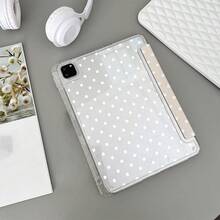 1 件装米白色波点图案平板电脑保护套，带笔槽和多角度支架 - 兼容 iPad 10.9 英寸/10.2 英寸/Air 第五代/Pro 11 英寸/第十代/9.7 英寸/Air 2/(第七代)/(第八代)/Air 4/5/Pro 11 英寸/2022 款第十代 10.9 英寸智能保护套/Air 13(M3 2025)/Air 11(M3 2025)/11(A16 2025)，Galaxy Tab S10+/S9/A9，iPad 5/5 Pro/6/6 Pro/7/7 Pro，MatePad，荣耀平板电脑 - 彩色 - 查看 3