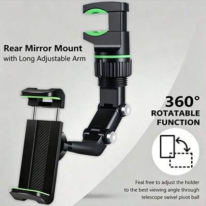 Giá đỡ điện thoại trên ô tô có thể xoay 360°, điều chỉnh được, gắn chắc chắn, giúp lái xe rảnh tay, phù hợp với giá đỡ đàn guitar, giá để bản nhạc và nhiều trường hợp khác.