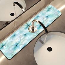 1pc Watercolor Floral Pattern Faucet Cover, Durable Polyester, Quick Drying, Easy To Clean, Suitable For Kitchen And Bathroom, Easy Installation, Daily Decor, Gift, Bathroom Mat, Durable Faucet Cover, Faucet Accessory - Multicolor - View 8