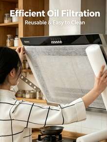 10m/Rollo Película desechable de filtro de grasa, Hojas de filtro antiolores y anticontaminación engrosadas para cocina y hogar, Almohadilla universal absorbente de aceite para escape lateral - Blanco - Ver 1