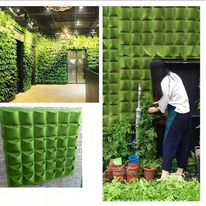 18 Pockets Felt Vertical Garden Planter, Lightweight Wall-Mounted Flower & Vegetable Growing Bags, Indoor & Outdoor Use