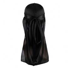 ZTZI Fashionable Satin Long Tail Durag, Hip Hop Street Headwrap, Solid Color Party Polyester Durag, All Season,Festival,Travel - UU4801 - View 10