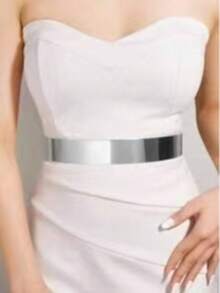 1pc Women's Silver Smooth Classic Outdoor Decorative Adjustable Waist Chain, Suitable For Party, Casual Wear, And Christmas Gift For Friends - Silver - View 15