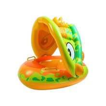 婴儿游泳池漂浮圈带遮阳篷，充气游泳圈，婴儿游泳池漂浮玩具，遮阳伞，适合婴幼儿 - 彩色 - 查看 9