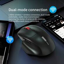 Lenovo N230 Dual-Mode Wireless Mouse | Bluetooth + 2.4G Stable Connection | Ergonomic Design | Rechargeable Battery | Suitable For Office & Gaming - View 2