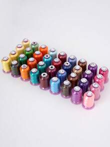 Set de 4 piezas con 550 yardas de surtido de hilos de bordado en caja de almacenamiento, hilos de poliéster multicolor adecuados para máquinas de coser, punto de cruz, costura y manualidades, gran regalo - multicolor - Ver 1