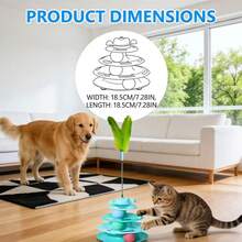 四层旋转球互动猫爬架玩具，球的颜色随机，适合幼猫和成猫，益智玩具，可缓解无聊和焦虑，易于组装：猫爬架可完全拆卸，方便收纳和清洁。 - 查看 4