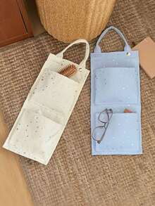 1 Buah Organizer Gantung di Atas Pintu Motif Bintang dengan 2 Kantong, Tas Penyimpanan Dinding Serbaguna, Tas Gantung untuk Perlengkapan Rumah Tangga, Pakaian Dalam, Kaos Kaki, dan Kantong Sampah - MultiWarna - View 5