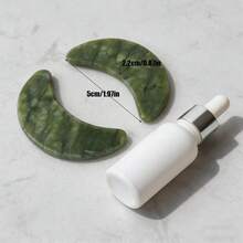 2pcs Crescent Moon Shaped Stone Massage Patches For Eye Area Skin Care, Home Use, Gift For Women, Valentine's Day, Mother's Day - Green - View 11