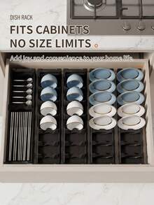 Adjustable Dish Drying Rack For Kitchen, Suitable For Cabinet Drawers, Countertops And Drawers To Store Bowls, Plates And Kitchenware - View 6