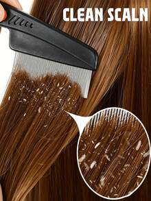2pcs Dandruff Comb, Stainless Steel Fine Tooth Comb, Scalp Psoriasis Brush, Dandruff Brush, Head Lice Comb, Multi-Function Hair Brush For Scalp Massage, Suitable For Men, Women, And Children - Multicolor - View 5