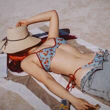 New Hot Girl Bikini With Underwire, Push-Up, Three-Piece Printed Cute Girl Two-Piece Swimsuit - Image Color - View 6