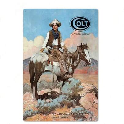 Tấm bảng kim loại hình súng trường Winchester Colt cổ điển, tranh treo tường bằng sắt rèn, thích hợp trang trí nhà cửa cho người yêu thích săn bắn trong phòng khách.