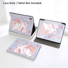 1个兔子草莓图案翻盖平板电脑保护套，带笔槽，兼容三星A9/A9+/S9/S9FE/A11/A11+/S11/S10 FE/S10 FE+/S10 Lite、苹果A16 2025/Air 11/13/M3 2025、SE 11、荣耀、Matepad SE 11，具备自动休眠/唤醒功能，适合作为返校、情人节、节日礼物。 - 彩色 - 查看 7