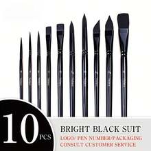 10-Piece Professional Paint Brush Set: Includes 5 Different Brush Head Styles (Round, Flat, Cat's Tongue, Oval), Suitable For Watercolor, Acrylic, Oil, And Gouache Paints - Sets - View 9