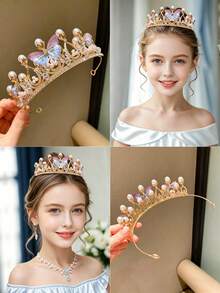 1pc Multicolor Crown Headband, High-End Hair Accessory For Women - Multicolor - View 5
