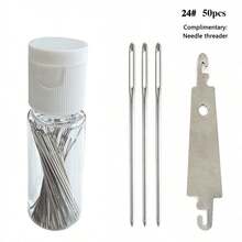 50pcs Cross Stitch Needles Assortment 22/24/26 Sizes, Handcraft Embroidery DIY Tools Needle Threader & Needle Case - Twenty Two# - View 14