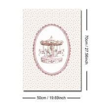 1pc Framed/Unframed Pink Floral Carousel Nursery Canvas Poster Cute Cottagecore Wall Art Print Minimalist Baby Girl Room Decor Chic Scroll Painting For Playroom,Kids Room,Bedroom,Modern Home Decoration - A - View 15