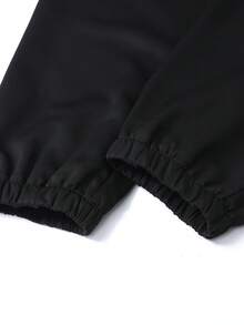Pantalon cargo ample pour hommes, design robuste à plusieurs poches, style avec lien à la cheville, tenue décontracté à la mode pour le printemps et l'automne - Noir - Voir 5