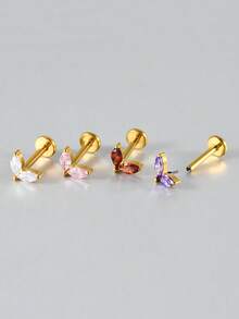1PC G23 Titanium Marquise Zirconia Lip Studs Ear Helix Helix Cartilage Helix Earrings Body Piercing Jewelry - Như thể hiện trong hình ảnh - Xem 8