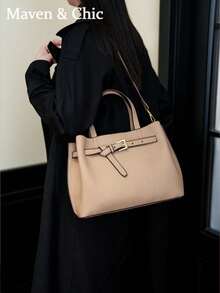 1个高品质按扣手提包，大容量工作/通勤多功能单肩/斜挎包 - 彩色 - 查看 6