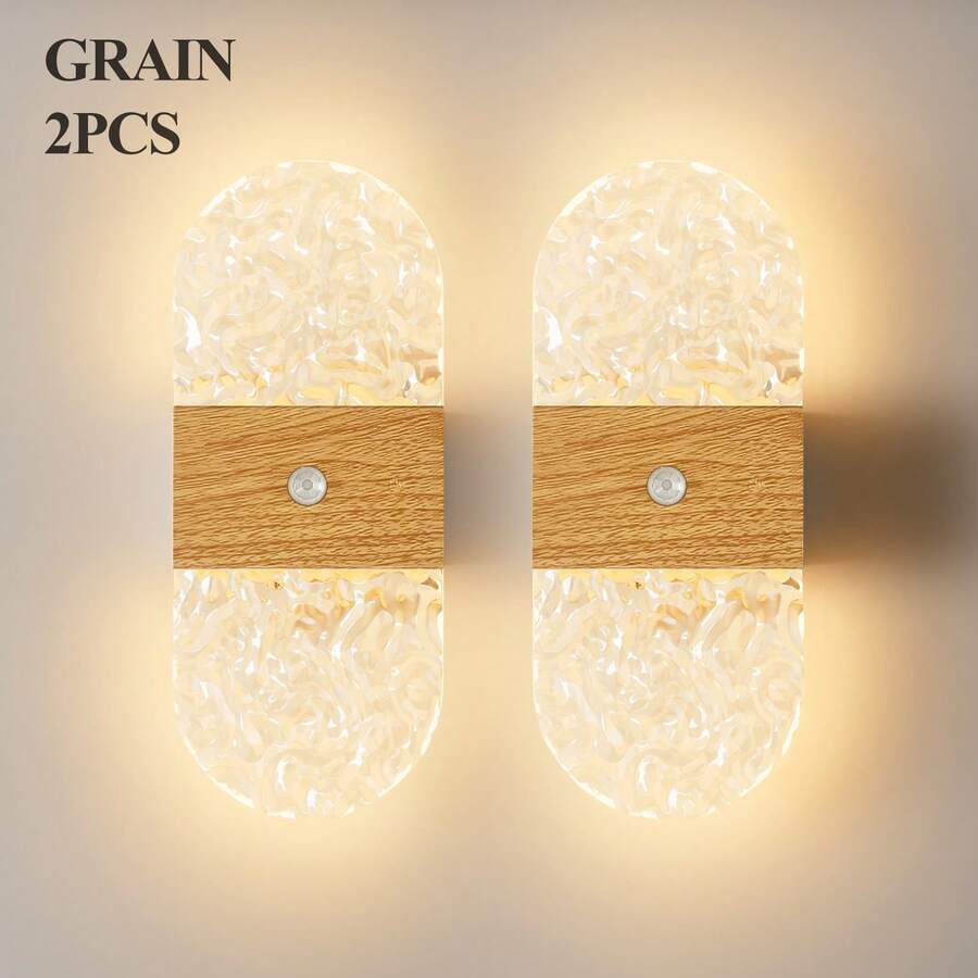 Crystal Motion Sensor Wall Light, Acrylic Cabinet Sensor Wall Light, USB Rechargeable Magnetic Sensor Night Light, Bedroom Bedside Decorative Wall Lamp, Wireless Sensor LED Wall Light, 1200mAh Battery Powered, Suitable For Corridor, Kitchen Cabinet, Wardrobe And Room Decor