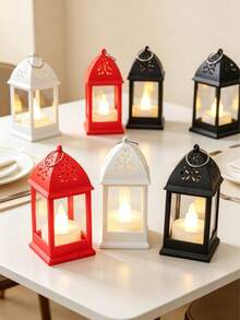 6pcs Mini Hollow Lanterns, Creative Birthday Romantic Guiding Lights, Bedroom Desk Decor Atmosphere Lamp, Suitable For Multiple Scenes - Multicolor - View 6