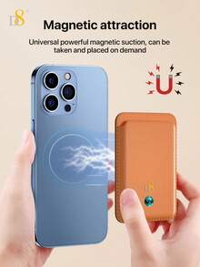 Ví đựng thẻ từ D8, ví từ tính tương thích với MagSafe, tương thích với iPhone 17/16/15/14/13/12, tương thích với ốp lưng điện thoại từ tính của Apple, đựng thẻ bằng chất liệu PU, chứa được 1-2 thẻ, ví đựng thẻ dán vào mặt sau điện thoại. - Nhiều màu - Xem 4