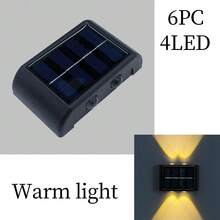 2/4/6/8 piezas Luces de pared solares de alta eficiencia, iluminación con sensor automático, lámparas LED rectangulares IP44 para exteriores, iluminación de paisaje para patio y pared exterior - 4 LED - Ver 15