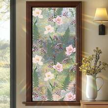 1/3pcs Stained Effect Decorative Floral Static Cling Window Film. Colorful Hydrangea, Daffodil And Datura Flower Designs. No Glue, Removable & Waterproof. For Living Room, Bedroom, Bathroom, Easy Install, Sunlight Rainbow, UV Protection. - Multicolor - View 9