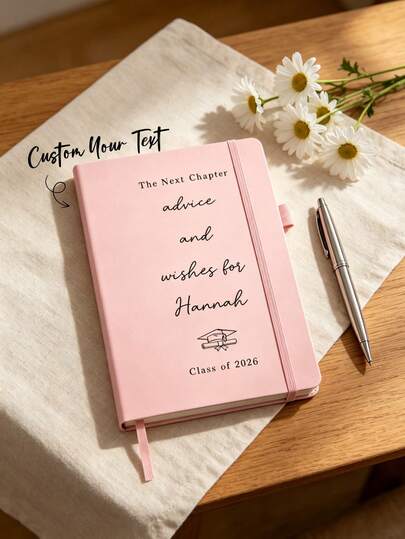 1pc Customized Graduation Yearbook, Can Personalize Name And Graduation Year, Hard Cover Notebook With Elastic Band, Heartwarming, Suitable For Graduates, Him/Her, Party Guests, Perfect For Graduation Party, Birthday, New Year, Back To School, Housewarming, Etc.