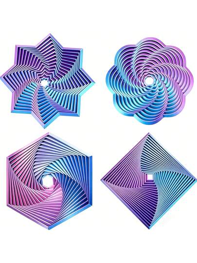 2个3D打印玩具，分形六边形设计，旋转螺旋，感官减压玩具，适合作为节日、圣诞节、生日礼物（浅紫色）、派对游戏、单身派对、单身派对用品、派对游戏、玩具、生日装饰、派对用品、生日派对用品、毕业派对用品。