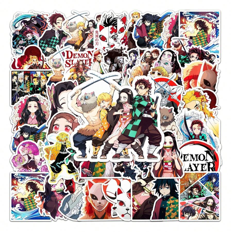 Bộ 50 miếng dán hình nhân vật anime sát thủ, gồm những hình dán anime máu lửa với phong cách truyền thống, hoàn hảo để dán lên laptop, bình nước, ván trượt, tạp chí, quạt, tiệc tùng, đồ dùng học tập và các dự án DIY ngày lễ. - Nhiều màu - Xem 1