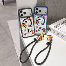 This Disney Mickey Mouse Lanyard Phone Case Is Fully Covered In TPU Material, Features Strong Magnetic Closure, Is Shockproof And Lightweight, And Is Compatible With IPhone17/16/11/13/15/15 Plus/15 Pro/15 Pro Max/12/14 Pro Max/11 Pro Max/12 Pro/12 Pro Max/13. This Phone Case Is A Popular Birthday Gift Or Business Gift Choice; It Is Durable, Stain- And Fingerprint Resistant, And Suitable For Both Men And Women. The Set Also Includes A Mickey Mouse Phone Case And A Mickey Mouse Plush Bracelet, Making It A Perfect Gift For Friends And Family. This Stylish Phone Case Is Fun, Lightweight, And Durable. IPhone17 Pro Max Phone Case, Minnie Mouse Phone Case. - Hồng - Xem 2