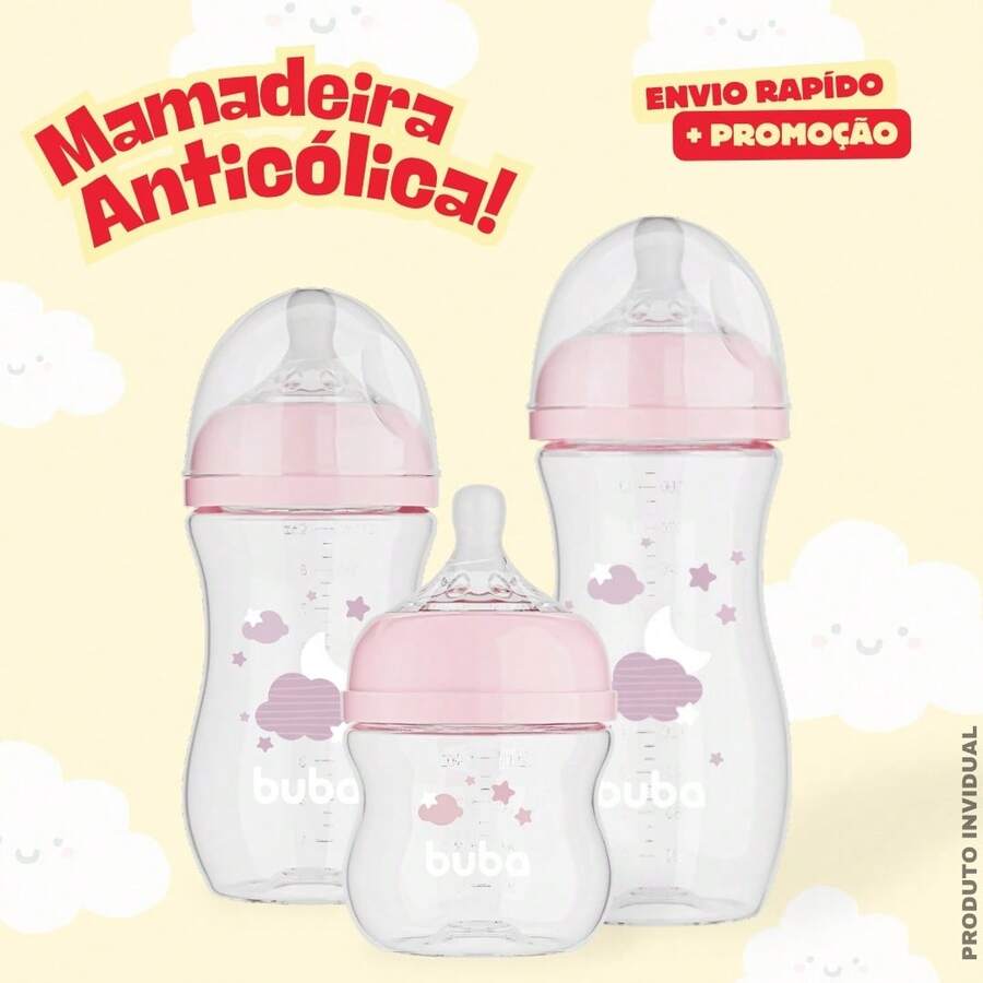 Easy Flow Baby Bottle | Anti-Colic Baby Bottle | Ultrasoft Silicone Nipple | 120ml / 270ml / 330ml | Buba - 玫瑰 - 查看 1