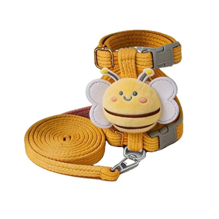1 Set Arnés y Correa Antiescapa para Mascotas Estilo Lindo Abeja - Correa Adorable, Arnés Antiescapa para Gatos, Correa Ajustable para el Pecho, Adecuado para Gatitos y Gatos Adultos, para Uso en Exteriores con su Felino - Multicolor - Añade 9