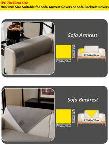 1pc Linen Textured Sofa Cover, Non-Slip Pet-Friendly Couch Protector, Breathable Washable Furniture Slipcover For Living Room - Multiple Styles - View 34