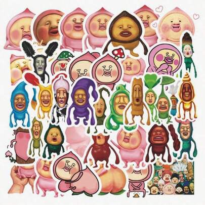 40個 かわいいピンクの桃のステッカー、日記、ノート、スマホケース、カップ、ギター、子供用ステッカーのDIYデコレーション