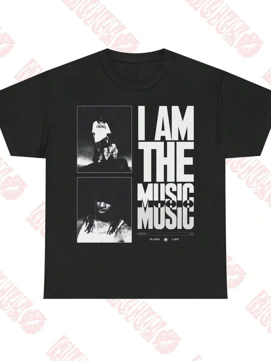 Play  Carti Inspired Shirt, Opium Saves Ls Merch T-Shirt, I Am Music Streetwear Tee, Whole Lot_ - 黑色 - 查看 1