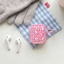 Simple Tetragonum Pink Blue Leopard Print Irregular Pattern Transparent Glossy Surface Earphones Cover Case For AirPods 1 2 3 4 Pro Pro2 Pro3 - Clear - View 4